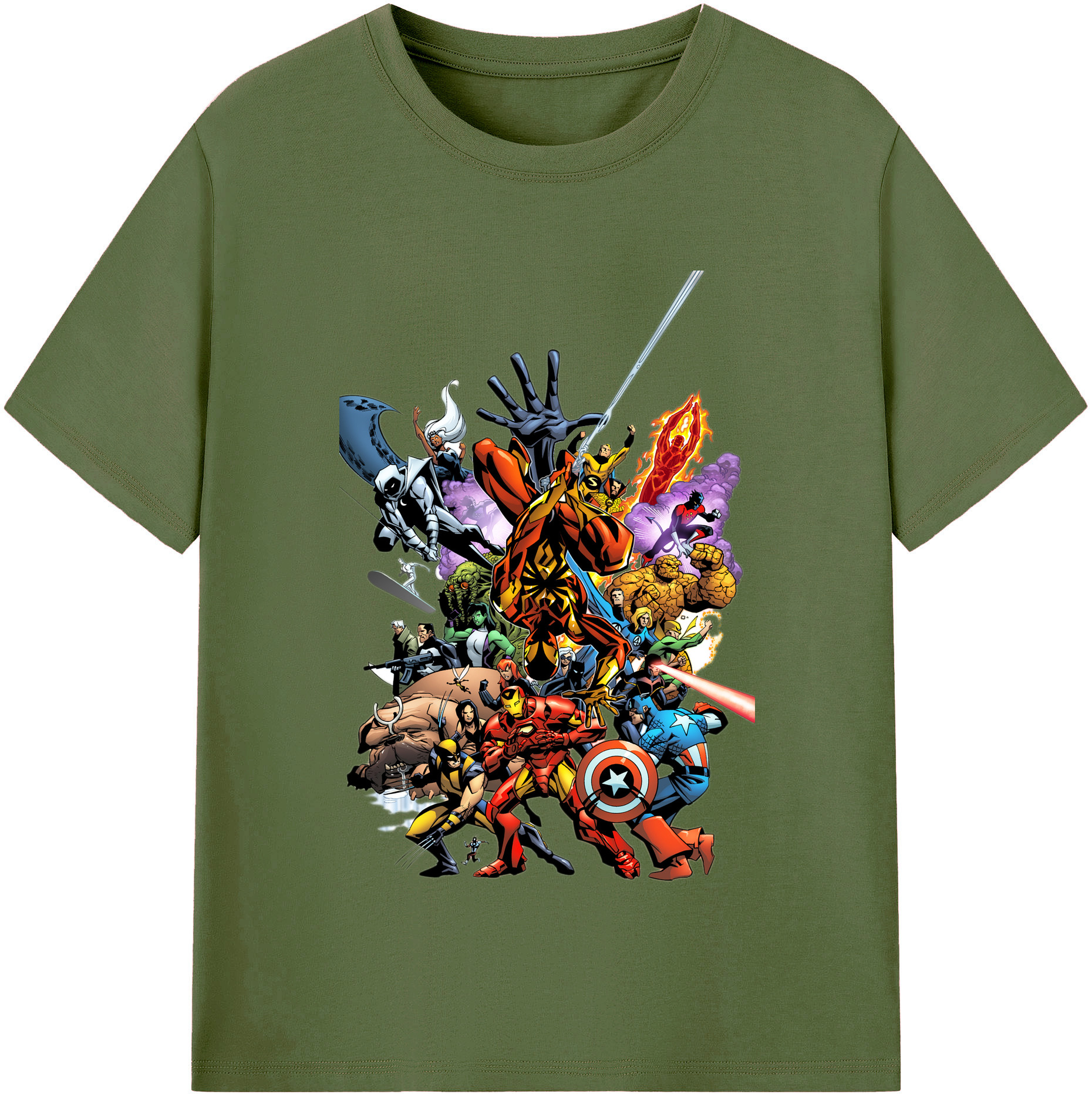 （画像用） アベンジャーズ The Avengers 綿100％半袖Tシャツ（フロントプリント）